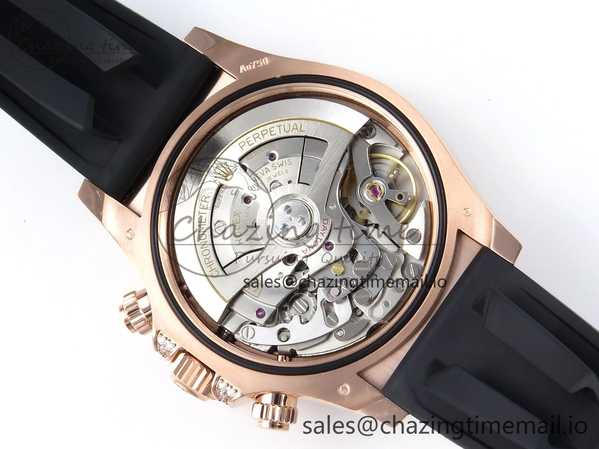 Daytona 126535TBR EWEF 1:1 Best Edition 904L Steel RG Crystal Dial Diamonds Bezel on Black Rubber Strap SH4131