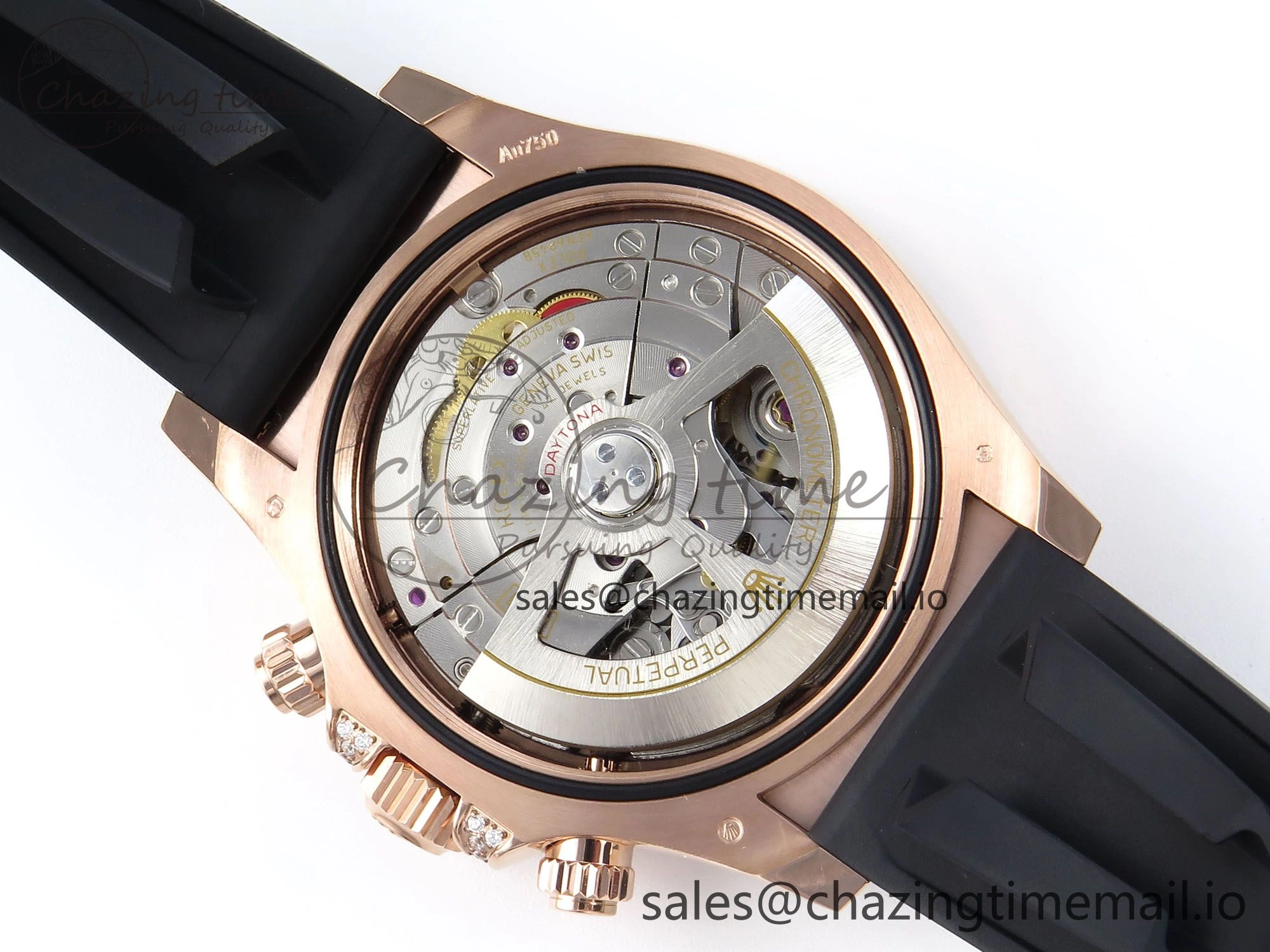 Daytona 126535TBR EWEF 1:1 Best Edition 904L Steel RG Crystal Dial Diamonds Bezel on Black Rubber Strap SH4131