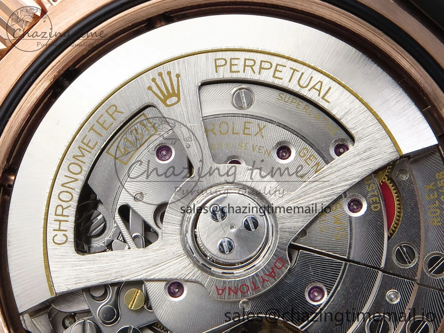Daytona 126535TBR EWEF 1:1 Best Edition 904L Steel RG Crystal Dial Diamonds Bezel on Black Rubber Strap SH4131