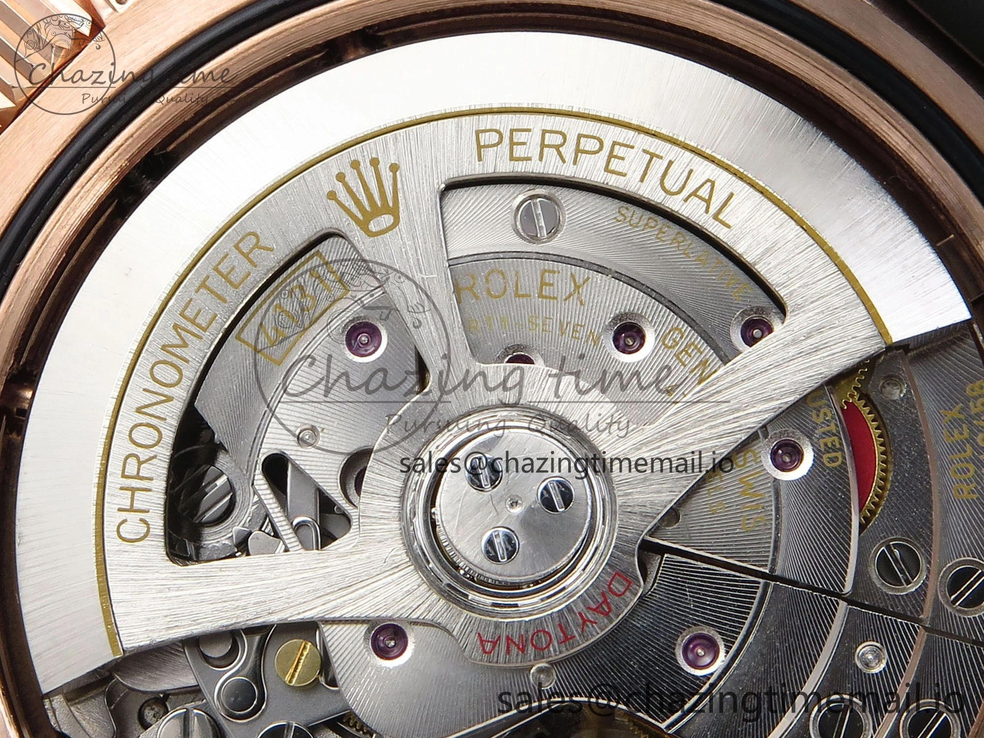 Daytona 126535TBR EWEF 1:1 Best Edition 904L Steel RG Crystal Dial Diamonds Bezel on Black Rubber Strap SH4131