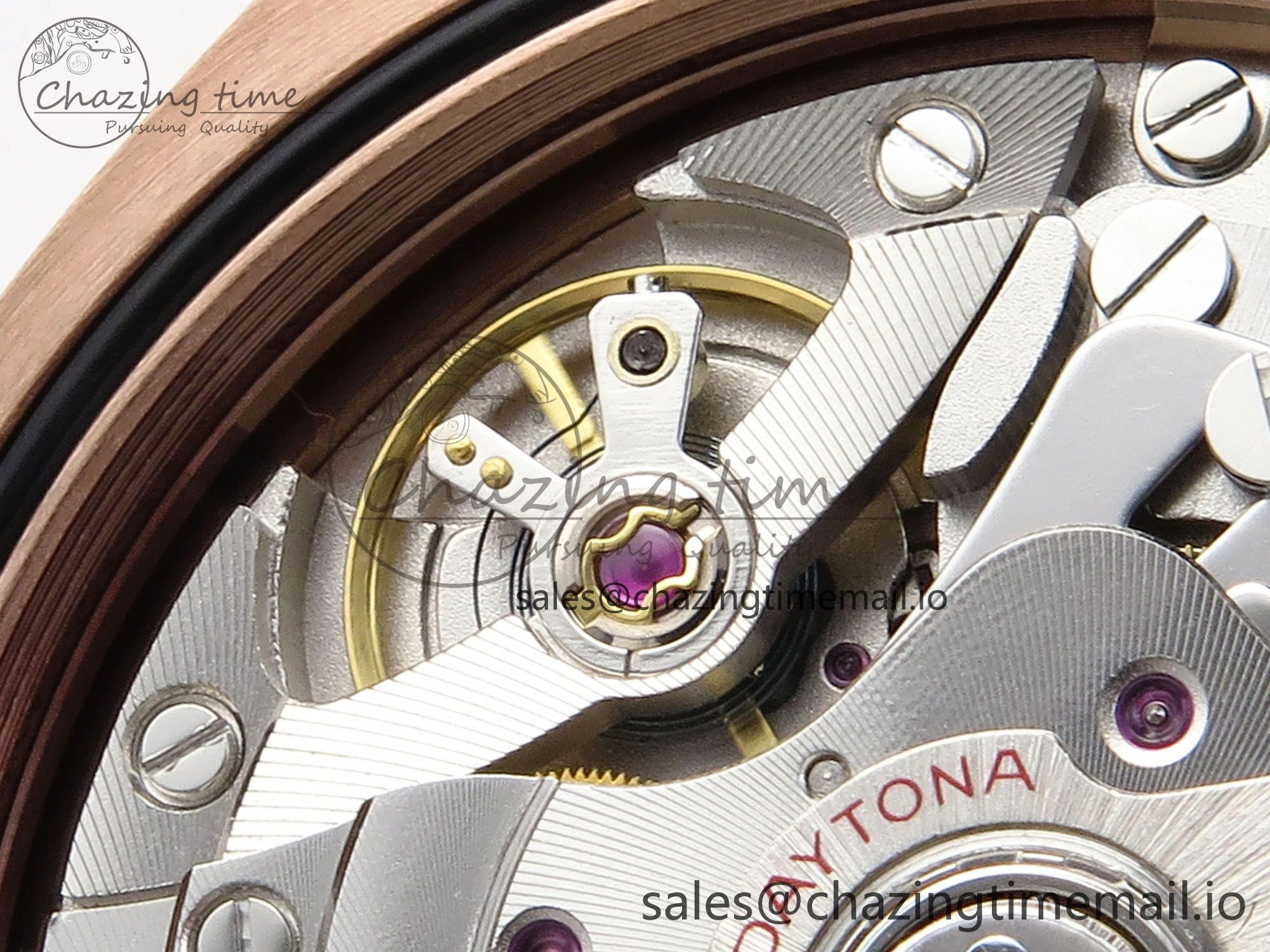 Daytona 126535TBR EWEF 1:1 Best Edition 904L Steel RG Crystal Dial Diamonds Bezel on Black Rubber Strap SH4131