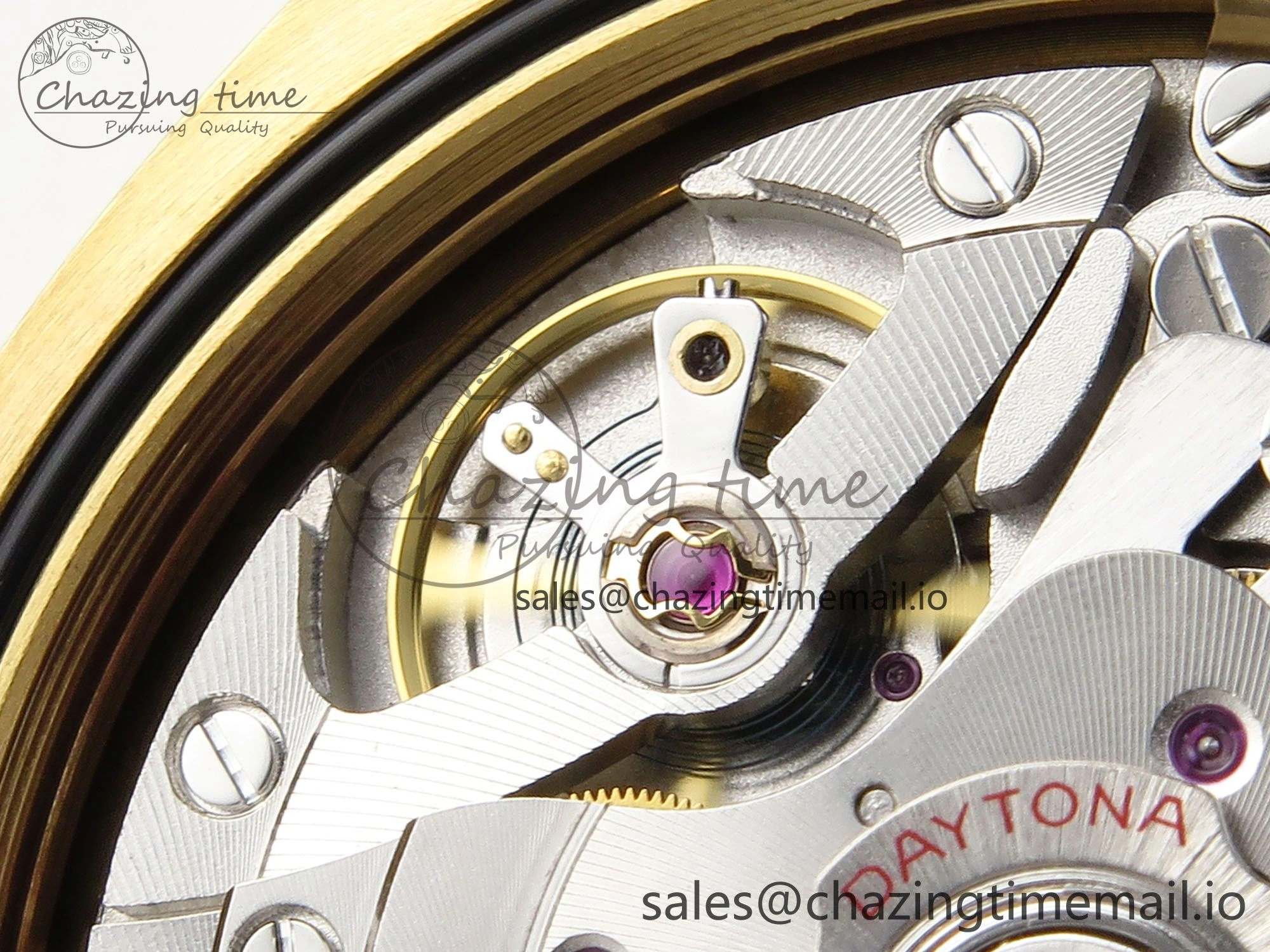 Daytona 126538TBR EWEF 1:1 Best Edition 904L Steel YG Crystal Dial Diamonds Bezel on Black Rubber Strap SH4131