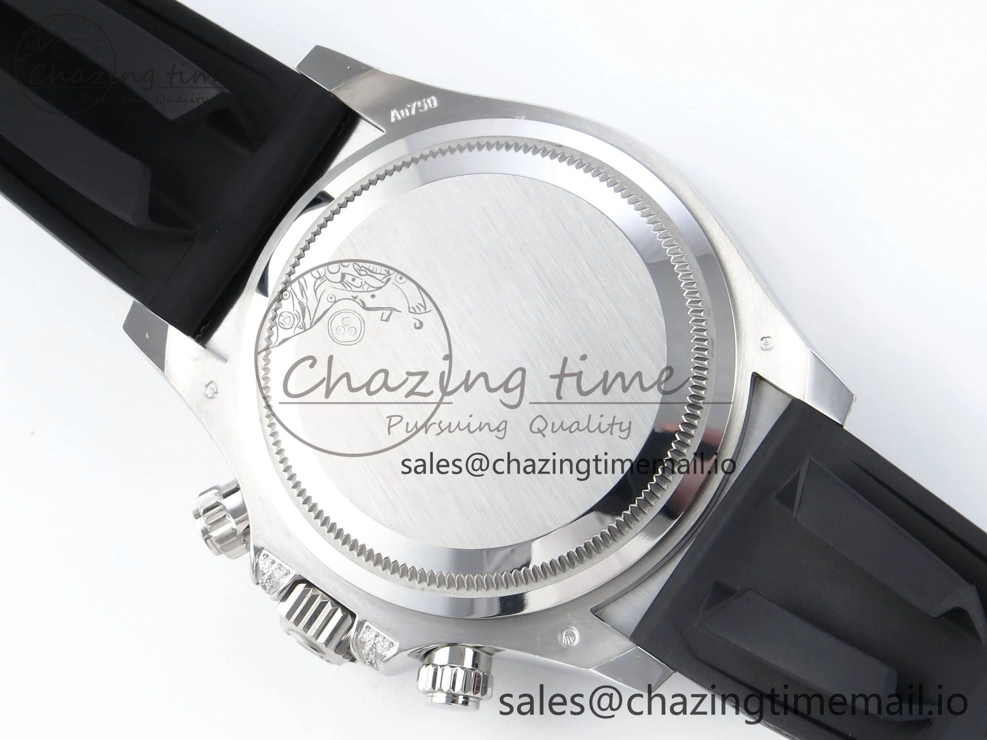 Daytona 126539TBR EWEF 1:1 Best Edition 904L Steel Gray Crystal Dial Diamonds Bezel on Black Rubber Strap SH4131
