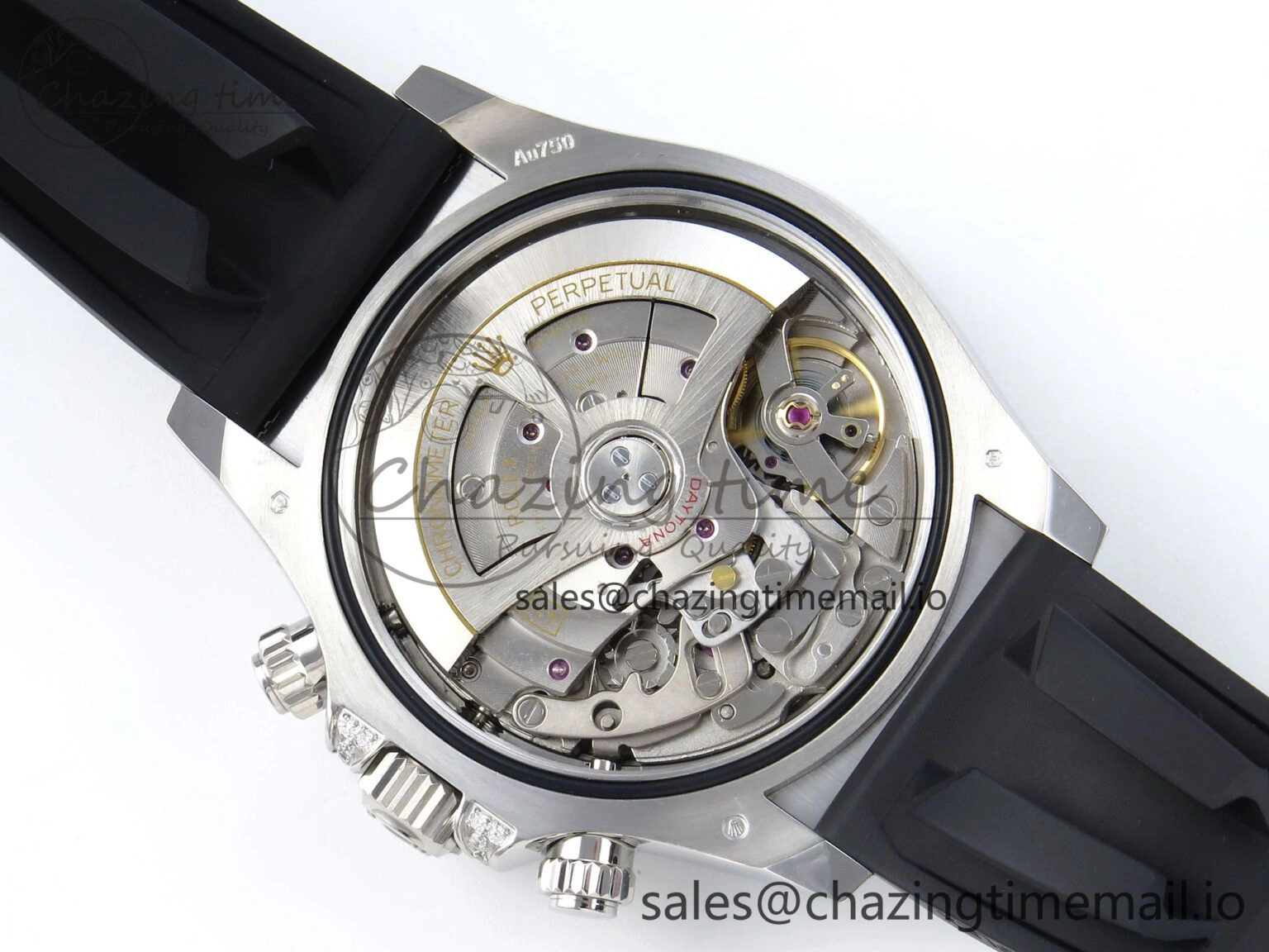 Daytona 126539TBR EWEF 1:1 Best Edition 904L Steel Gray Crystal Dial Diamonds Bezel on Black Rubber Strap SH4131