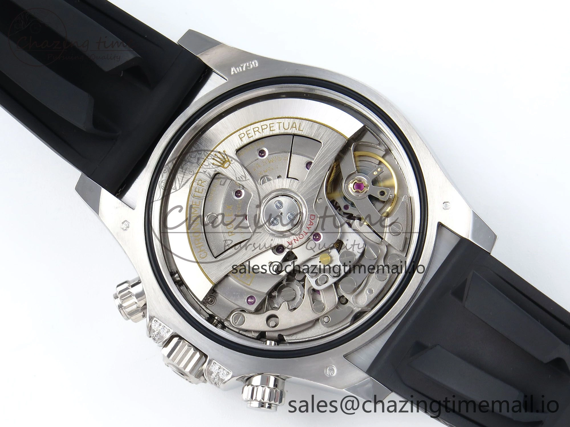 Daytona 126539TBR EWEF 1:1 Best Edition 904L Steel Gray Crystal Dial Diamonds Bezel on Black Rubber Strap SH4131