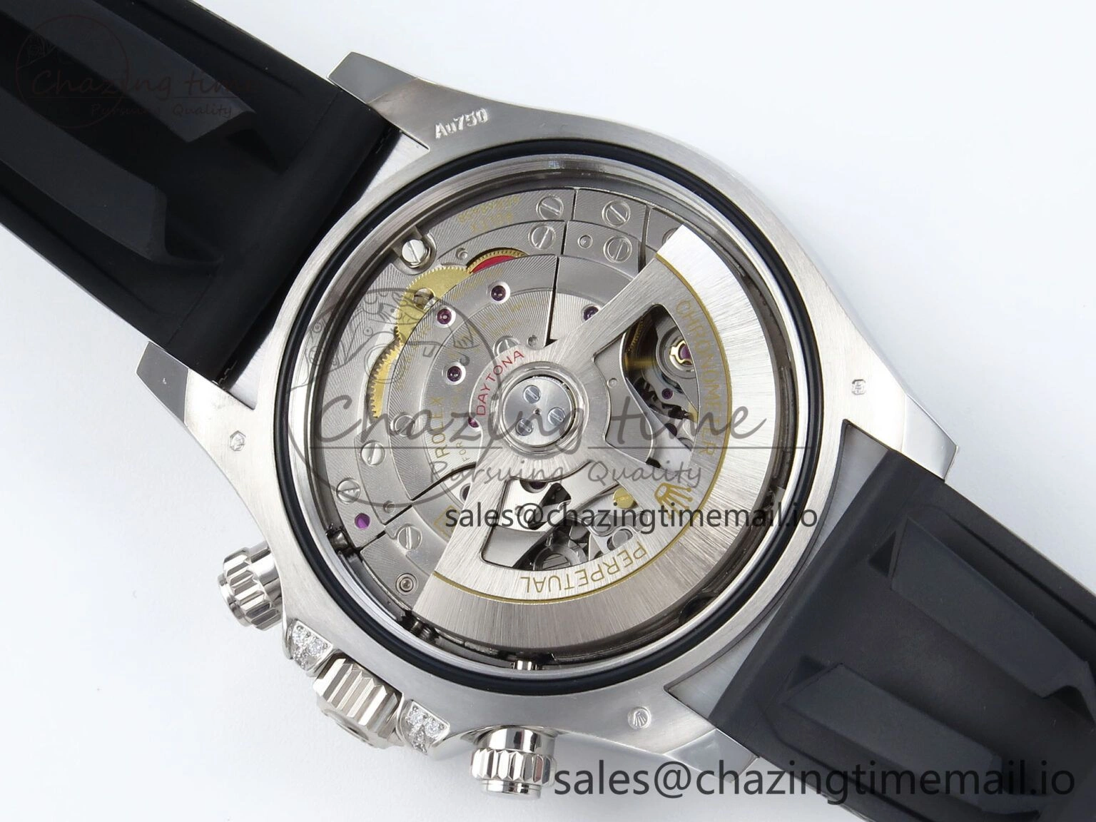 Daytona 126539TBR EWEF 1:1 Best Edition 904L Steel Gray Crystal Dial Diamonds Bezel on Black Rubber Strap SH4131