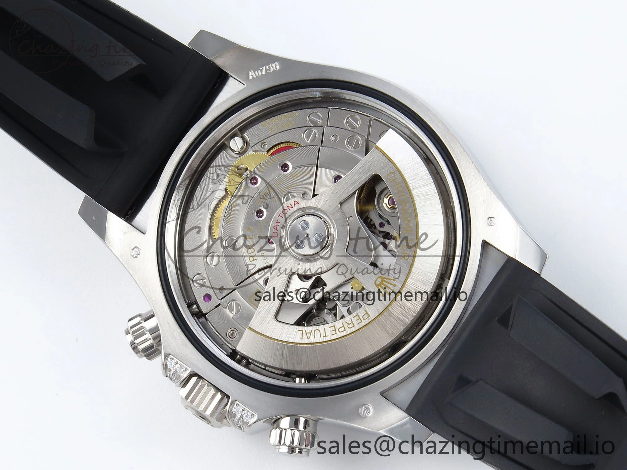 Daytona 126539TBR EWEF 1:1 Best Edition 904L Steel Gray Crystal Dial Diamonds Bezel on Black Rubber Strap SH4131