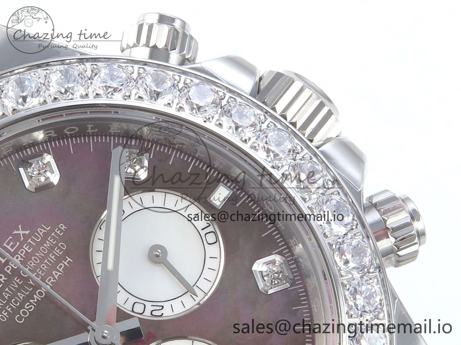 Daytona 126579RBR EWEF 1:1 Best Edition 904L Steel Gray MOP Dial Diamonds Bezel on SS Bracelet SH4131