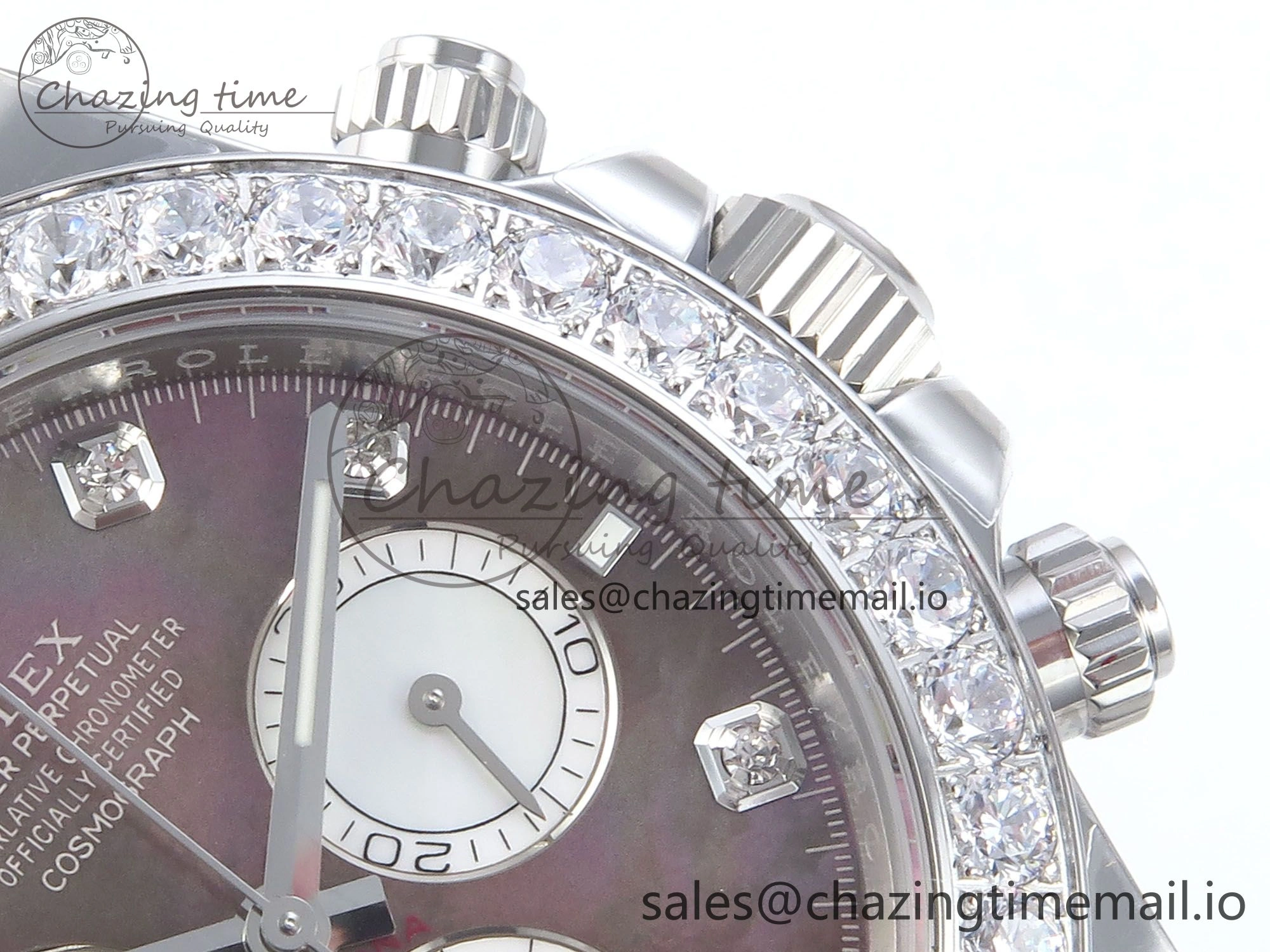 Daytona 126579RBR EWEF 1:1 Best Edition 904L Steel Gray MOP Dial Diamonds Bezel on SS Bracelet SH4131