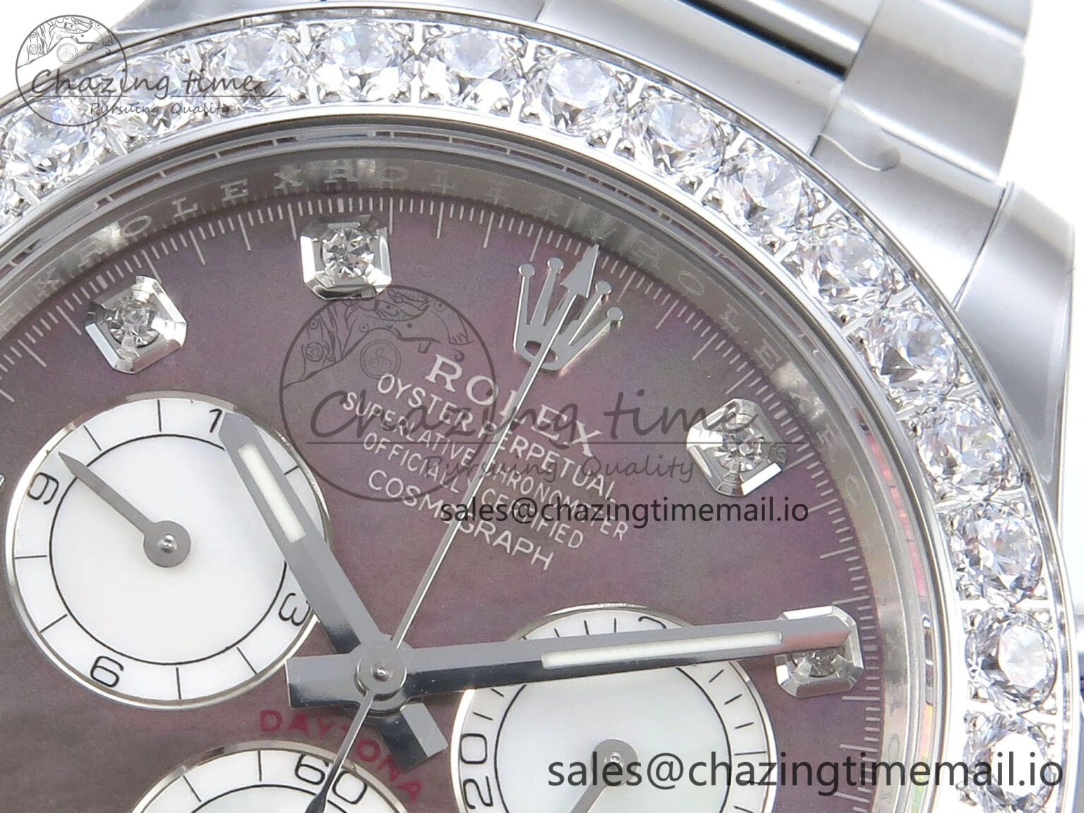 Daytona 126579RBR EWEF 1:1 Best Edition 904L Steel Gray MOP Dial Diamonds Bezel on SS Bracelet SH4131