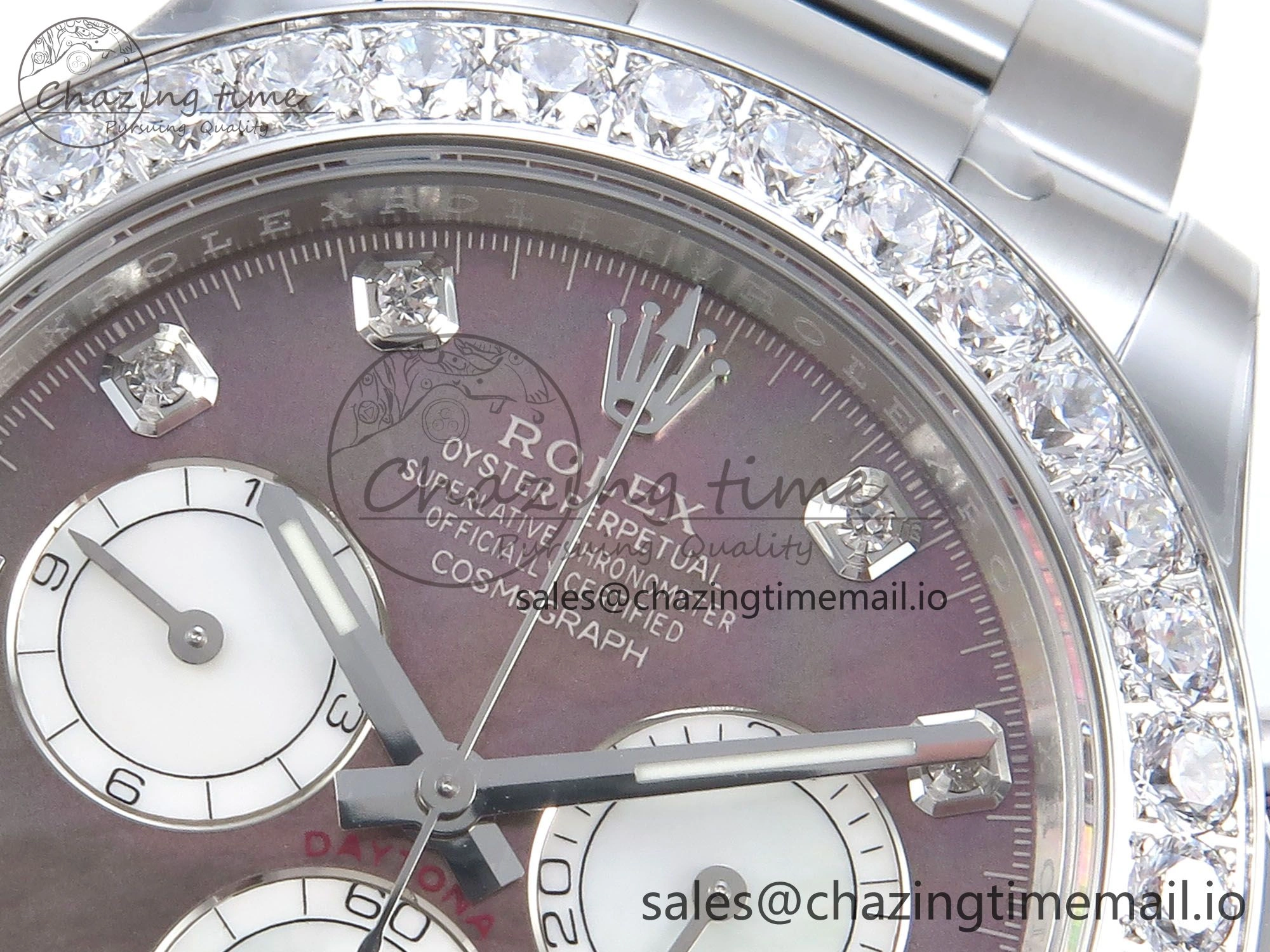 Daytona 126579RBR EWEF 1:1 Best Edition 904L Steel Gray MOP Dial Diamonds Bezel on SS Bracelet SH4131