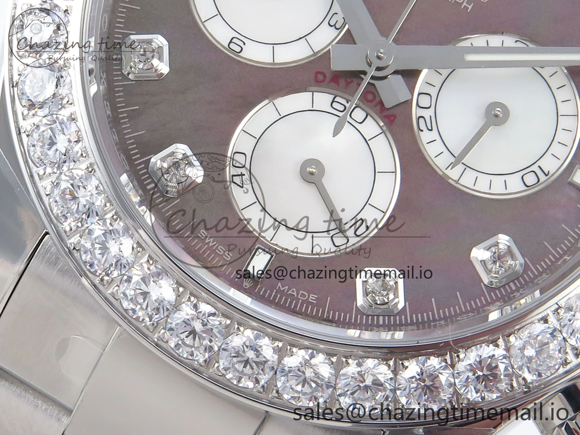 Daytona 126579RBR EWEF 1:1 Best Edition 904L Steel Gray MOP Dial Diamonds Bezel on SS Bracelet SH4131
