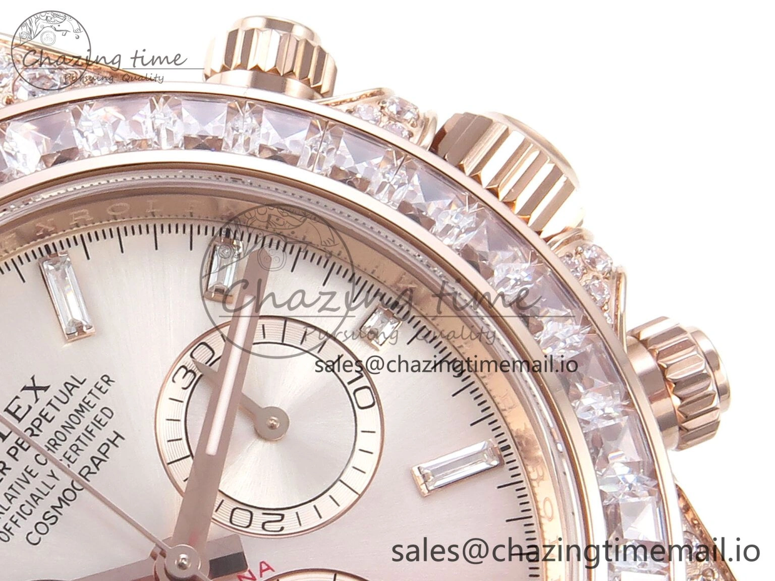Daytona 126595TBR EWEF 1:1 Best Edition 904L Steel RG Crystal Dial Diamonds Bezel on RG Bracelet SH4131