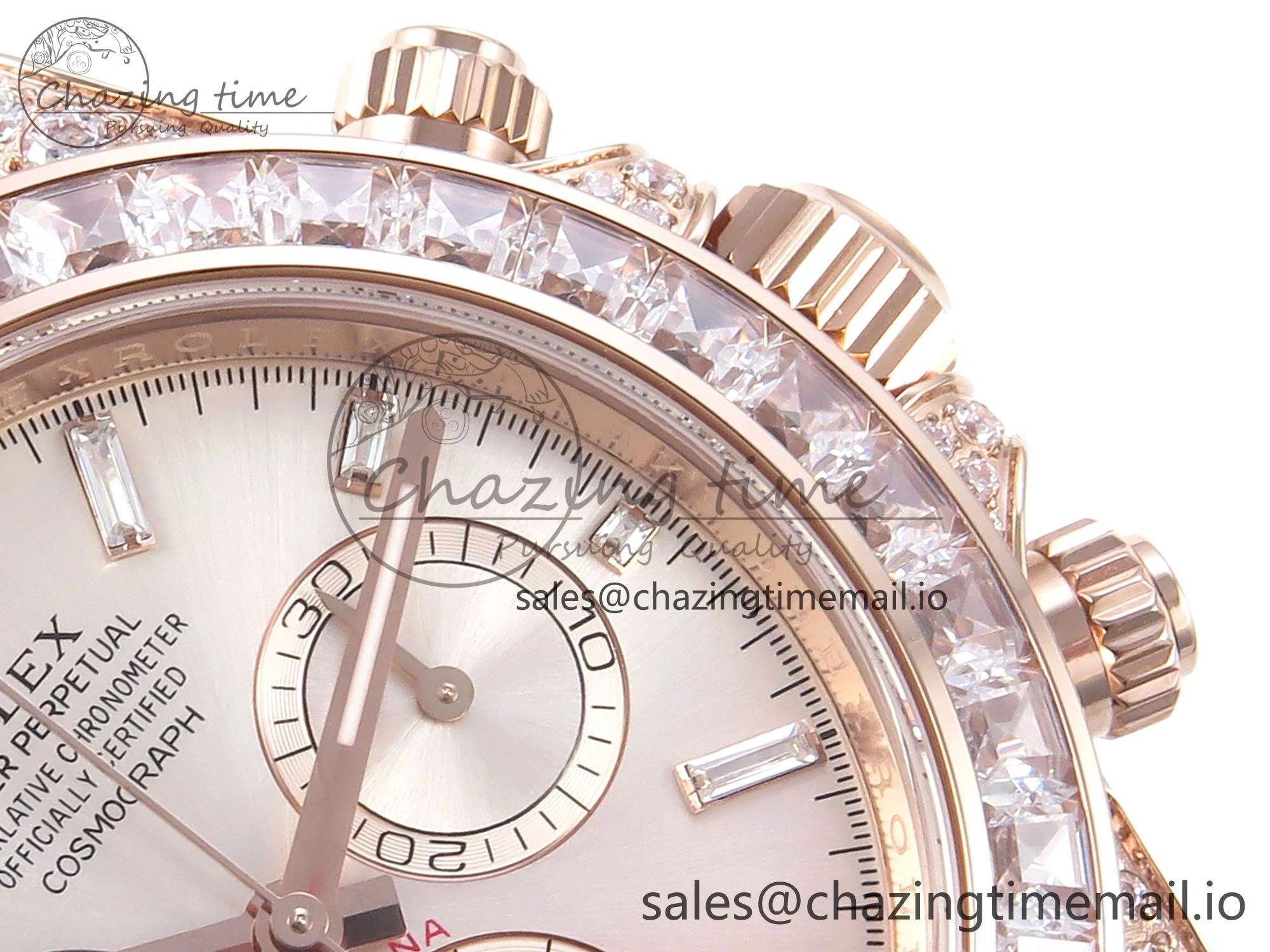 Daytona 126595TBR EWEF 1:1 Best Edition 904L Steel RG Crystal Dial Diamonds Bezel on RG Bracelet SH4131