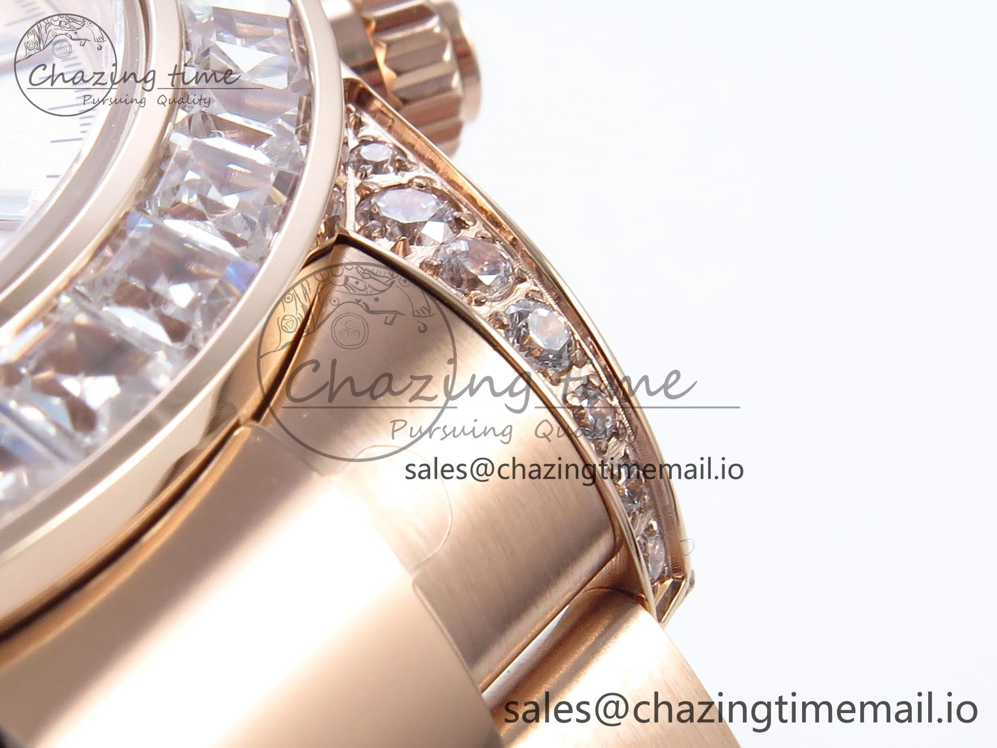 Daytona 126595TBR EWEF 1:1 Best Edition 904L Steel RG Crystal Dial Diamonds Bezel on RG Bracelet SH4131