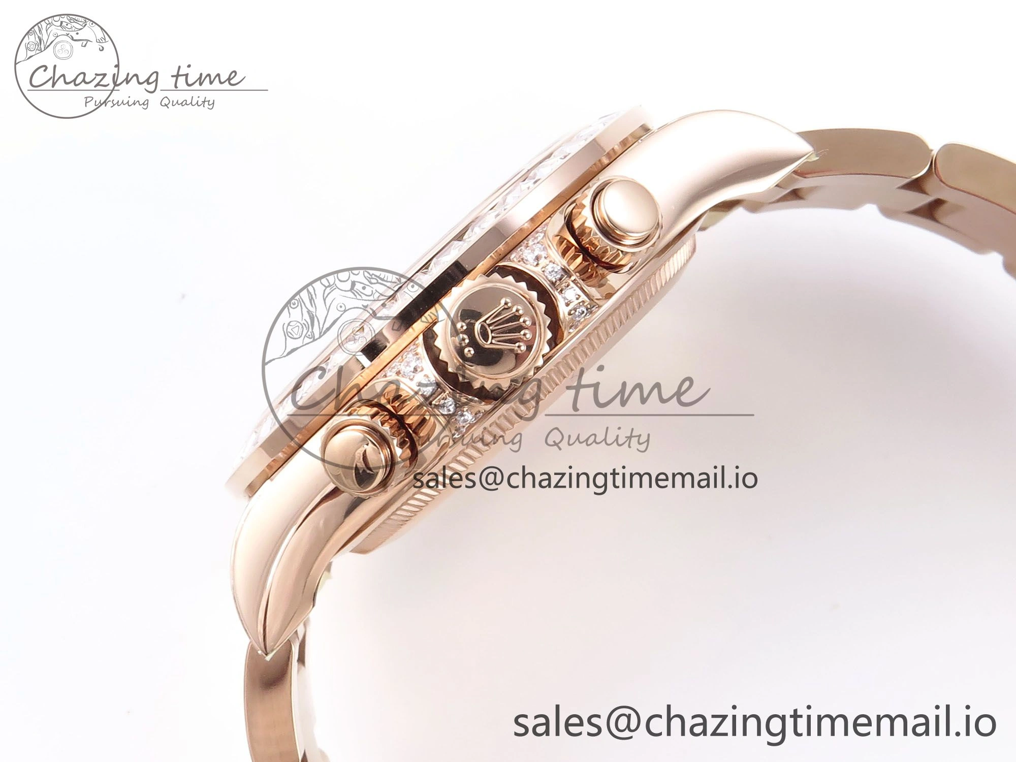 Daytona 126595TBR EWEF 1:1 Best Edition 904L Steel RG Crystal Dial Diamonds Bezel on RG Bracelet SH4131