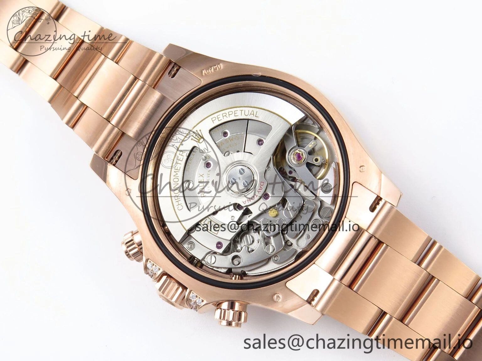 Daytona 126595TBR EWEF 1:1 Best Edition 904L Steel RG Crystal Dial Diamonds Bezel on RG Bracelet SH4131