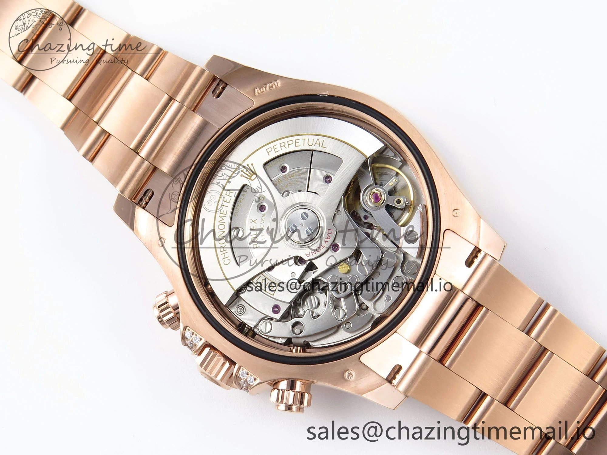 Daytona 126595TBR EWEF 1:1 Best Edition 904L Steel RG Crystal Dial Diamonds Bezel on RG Bracelet SH4131