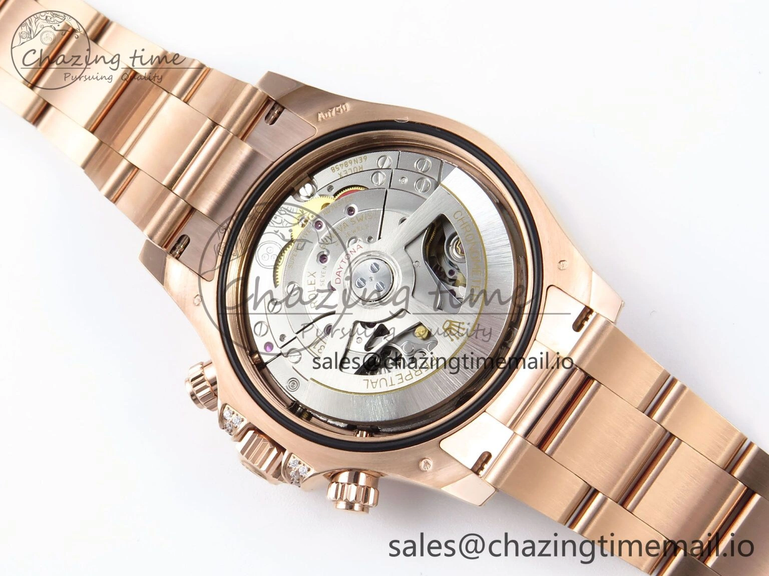 Daytona 126595TBR EWEF 1:1 Best Edition 904L Steel RG Crystal Dial Diamonds Bezel on RG Bracelet SH4131