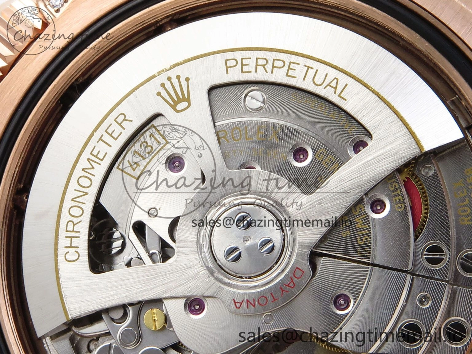 Daytona 126595TBR EWEF 1:1 Best Edition 904L Steel RG Crystal Dial Diamonds Bezel on RG Bracelet SH4131