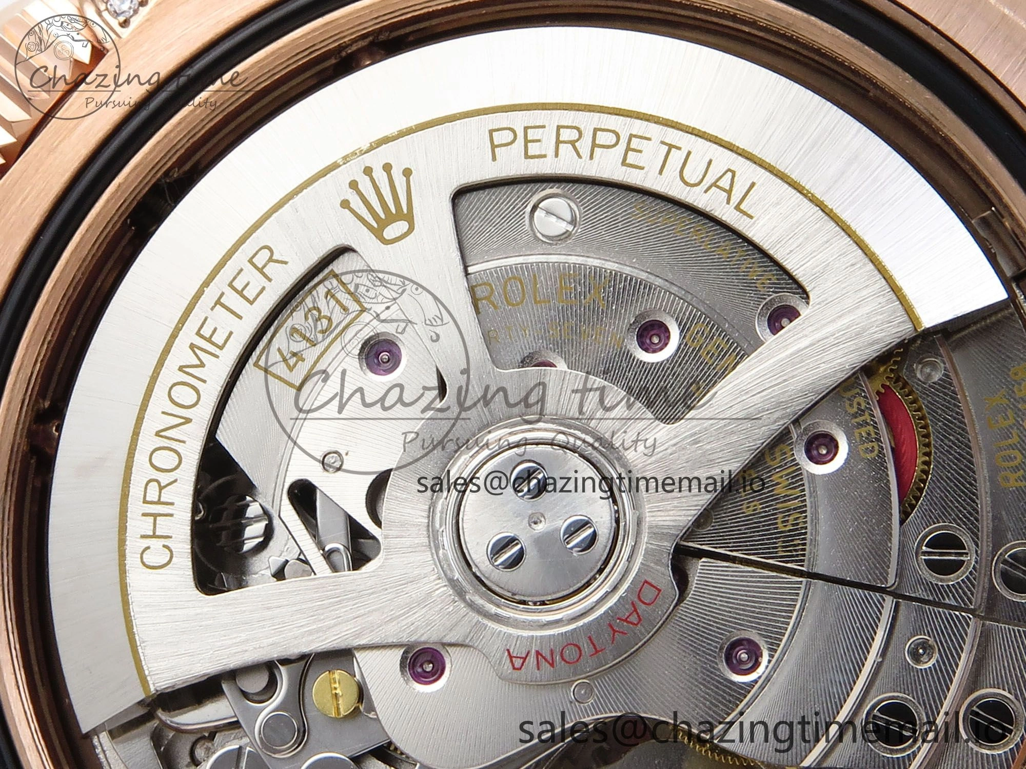 Daytona 126595TBR EWEF 1:1 Best Edition 904L Steel RG Crystal Dial Diamonds Bezel on RG Bracelet SH4131
