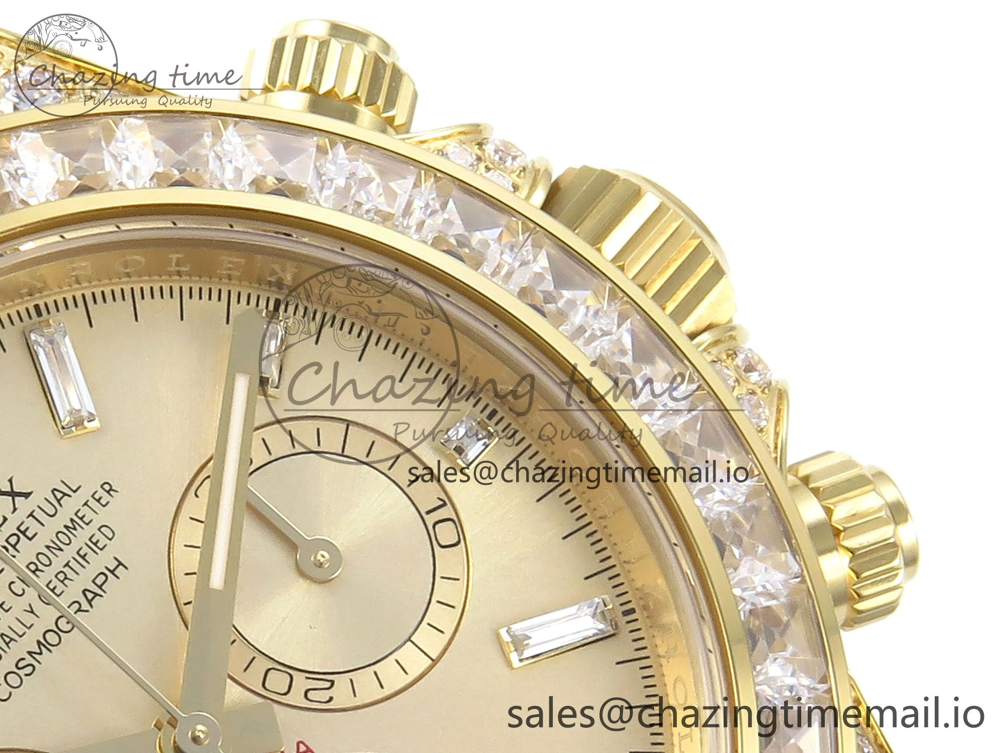 Daytona 126598TBR EWEF 1:1 Best Edition 904L Steel YG Crystal Dial Diamonds Bezel on YG Bracelet SH4131