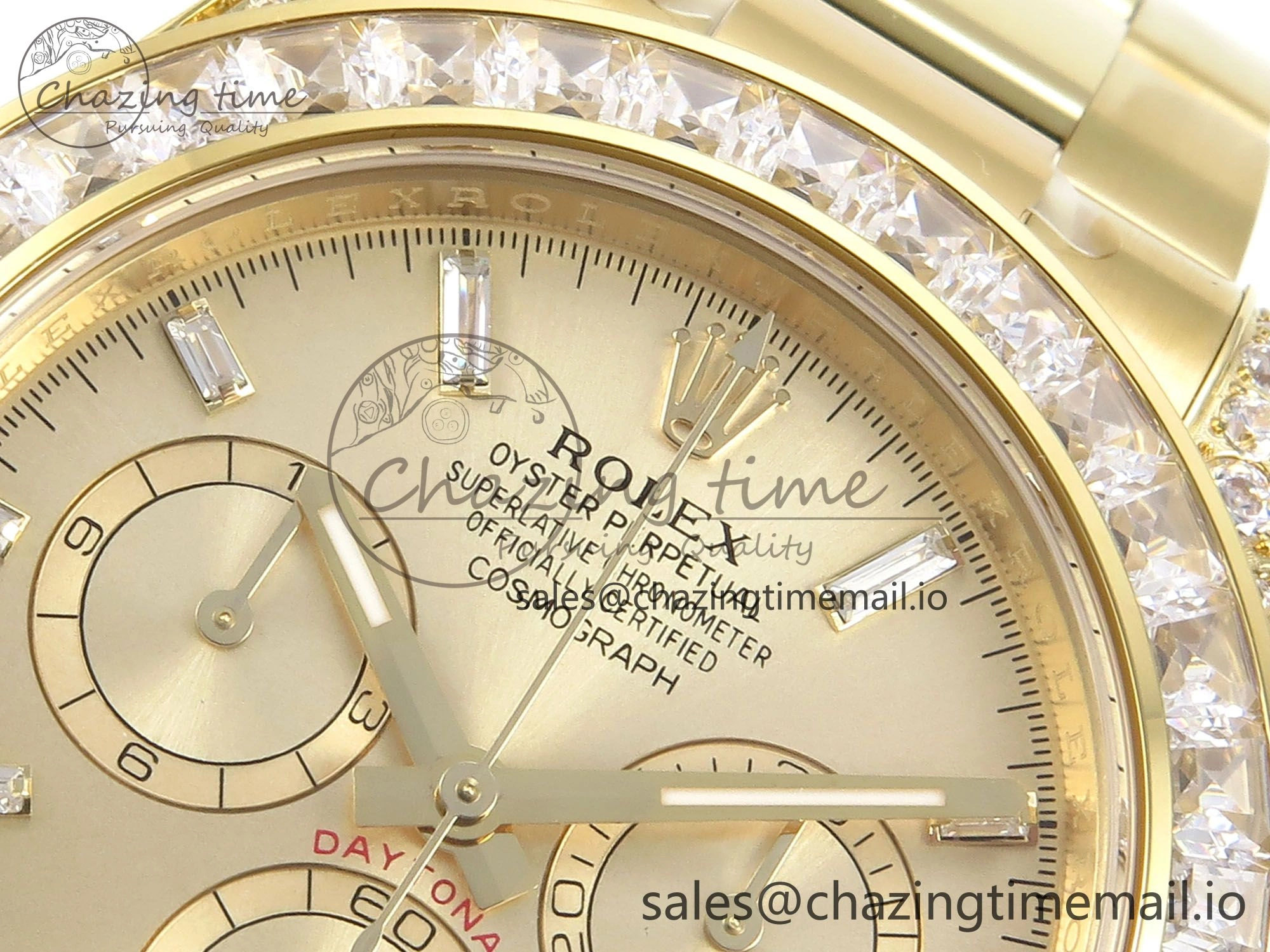 Daytona 126598TBR EWEF 1:1 Best Edition 904L Steel YG Crystal Dial Diamonds Bezel on YG Bracelet SH4131
