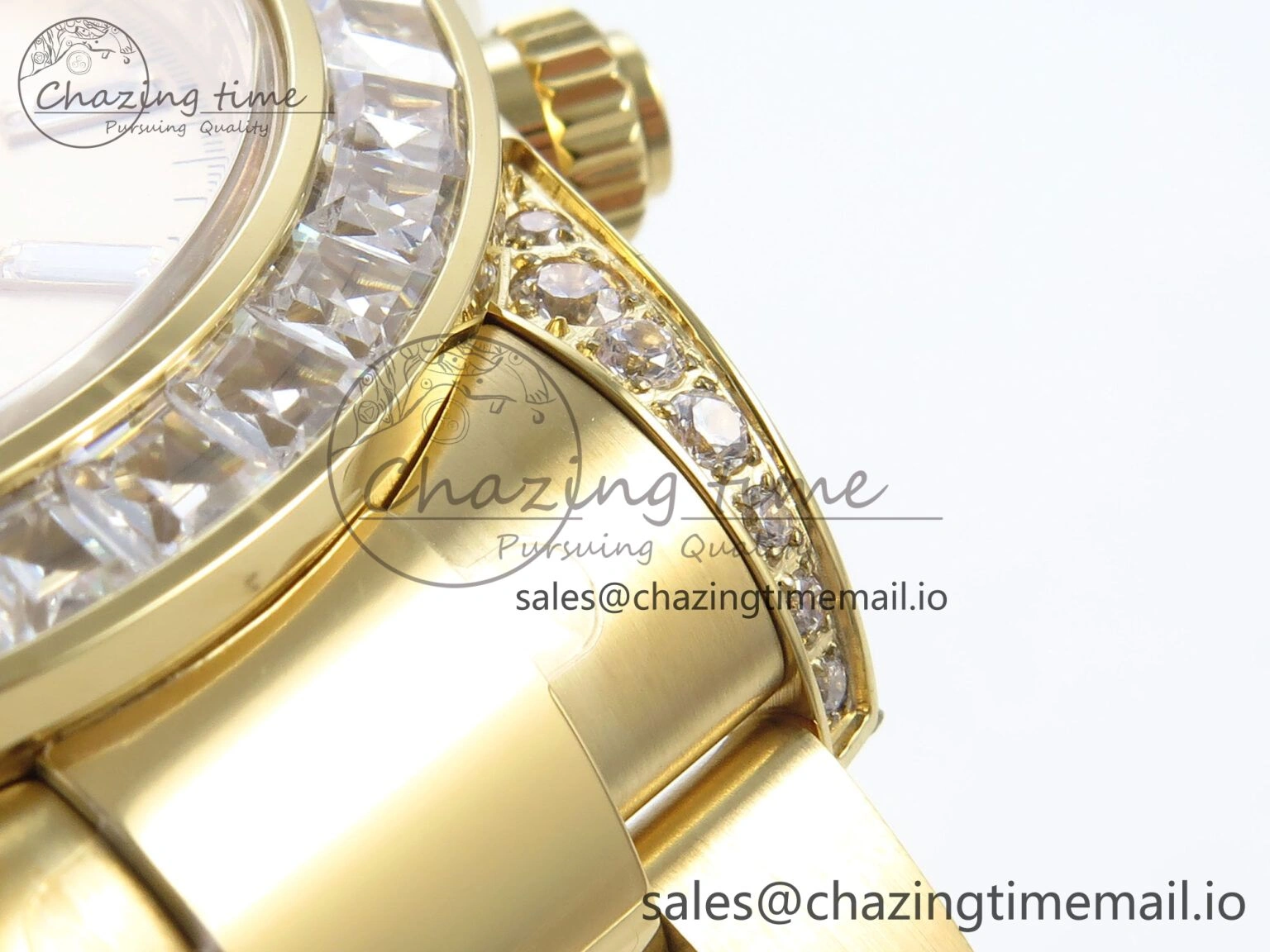 Daytona 126598TBR EWEF 1:1 Best Edition 904L Steel YG Crystal Dial Diamonds Bezel on YG Bracelet SH4131