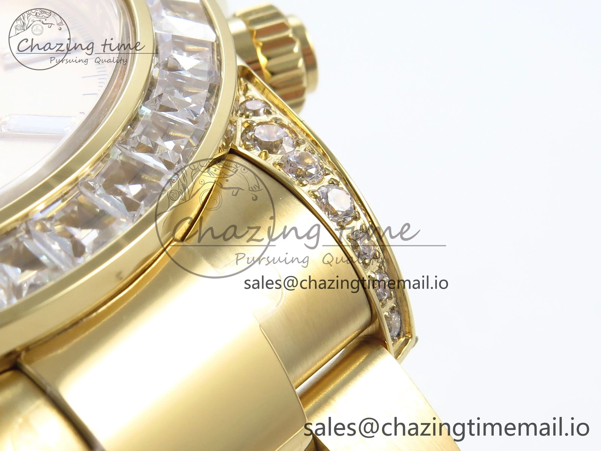 Daytona 126598TBR EWEF 1:1 Best Edition 904L Steel YG Crystal Dial Diamonds Bezel on YG Bracelet SH4131