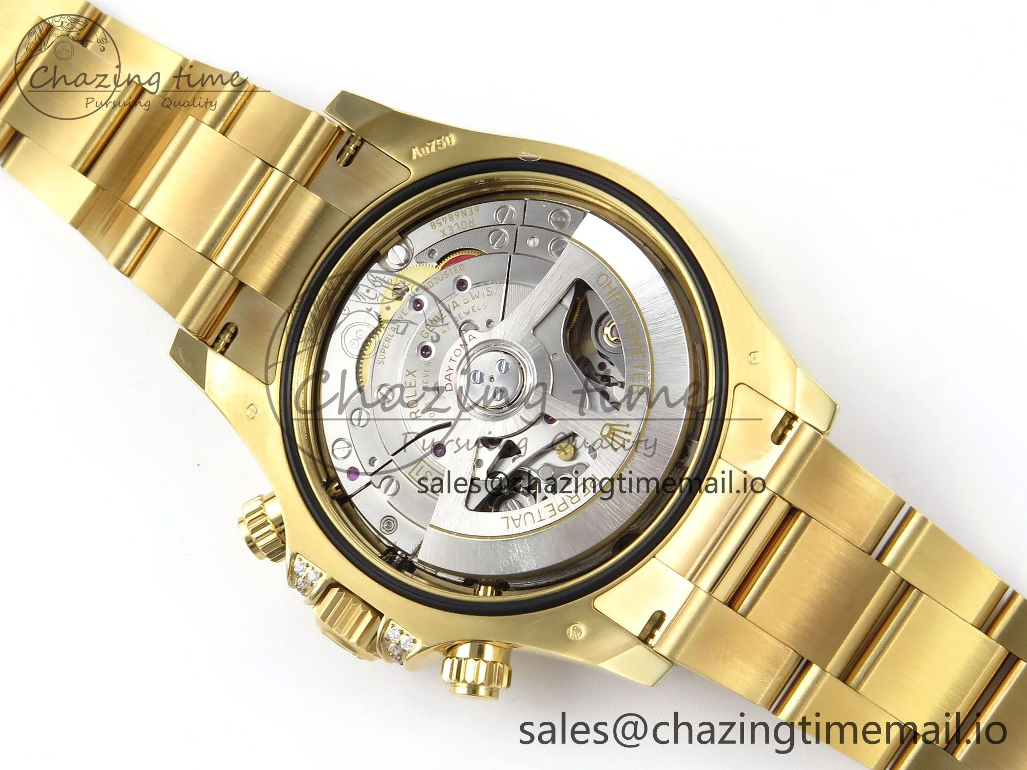 Daytona 126598TBR EWEF 1:1 Best Edition 904L Steel YG Crystal Dial Diamonds Bezel on YG Bracelet SH4131