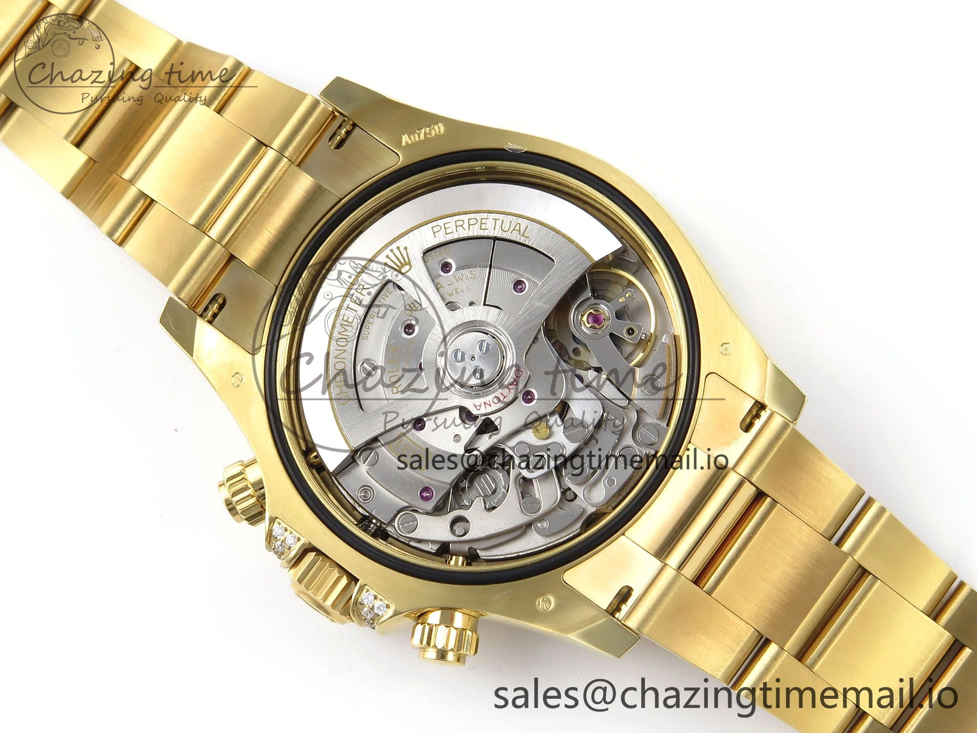 Daytona 126598TBR EWEF 1:1 Best Edition 904L Steel YG Crystal Dial Diamonds Bezel on YG Bracelet SH4131