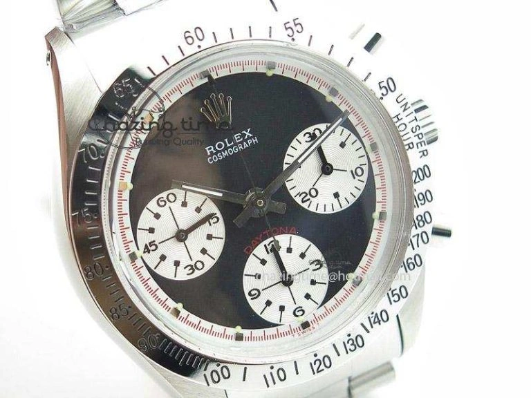 Daytona 6263 Paul Newman Hand Wind Movement SS Venus 75 Black Dial