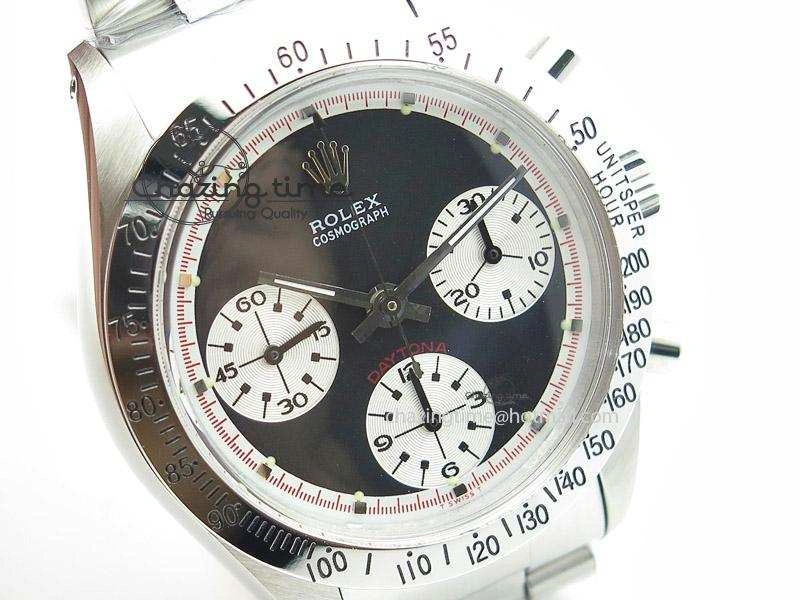 Daytona 6263 Paul Newman Hand Wind Movement SS Venus 75 Black Dial