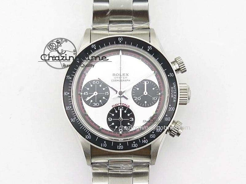 Daytona 6263 Paul Newman Hand Wind Movement SS Venus 75 White Dial