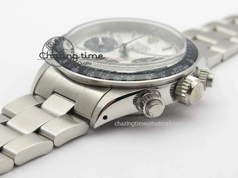 Daytona 6263 SS White Black Dial Black Tachymeter Bezel On SS Bracelet Venus75