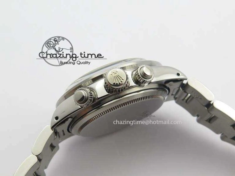 Daytona 6263 SS White Black Dial Black Tachymeter Bezel On SS Bracelet Venus75