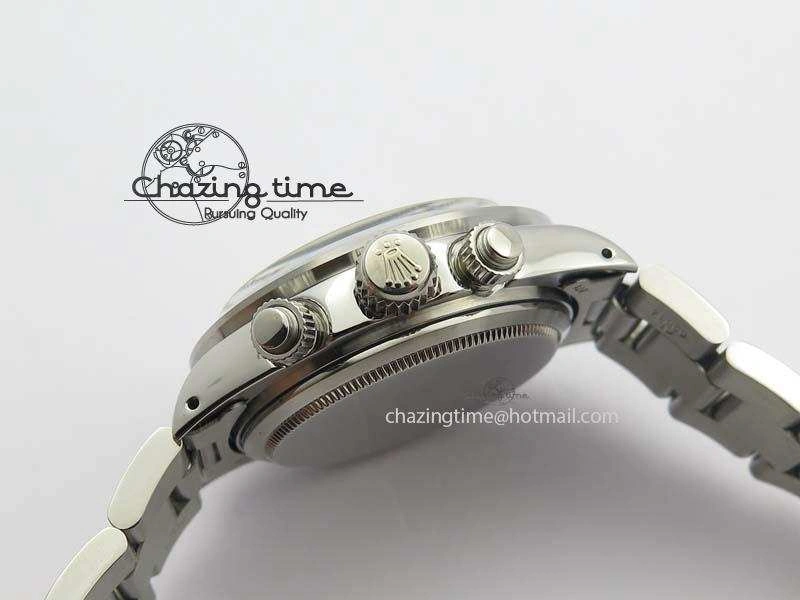 Daytona 6263 SS White Black Dial Black Tachymeter Bezel On SS Bracelet Venus75