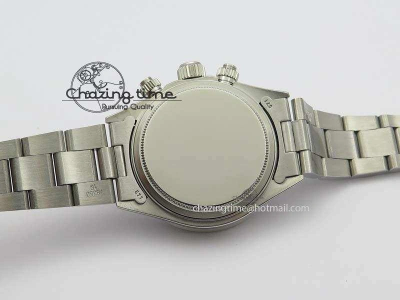 Daytona 6263 SS White Black Dial Black Tachymeter Bezel On SS Bracelet Venus75