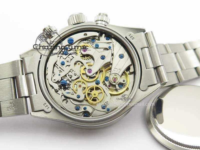 Daytona 6263 SS White Black Dial Black Tachymeter Bezel On SS Bracelet Venus75