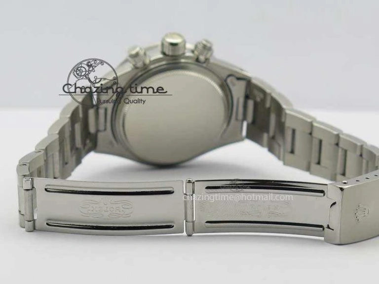 Daytona 6263 SS White Black Dial Black Tachymeter Bezel On SS Bracelet Venus75