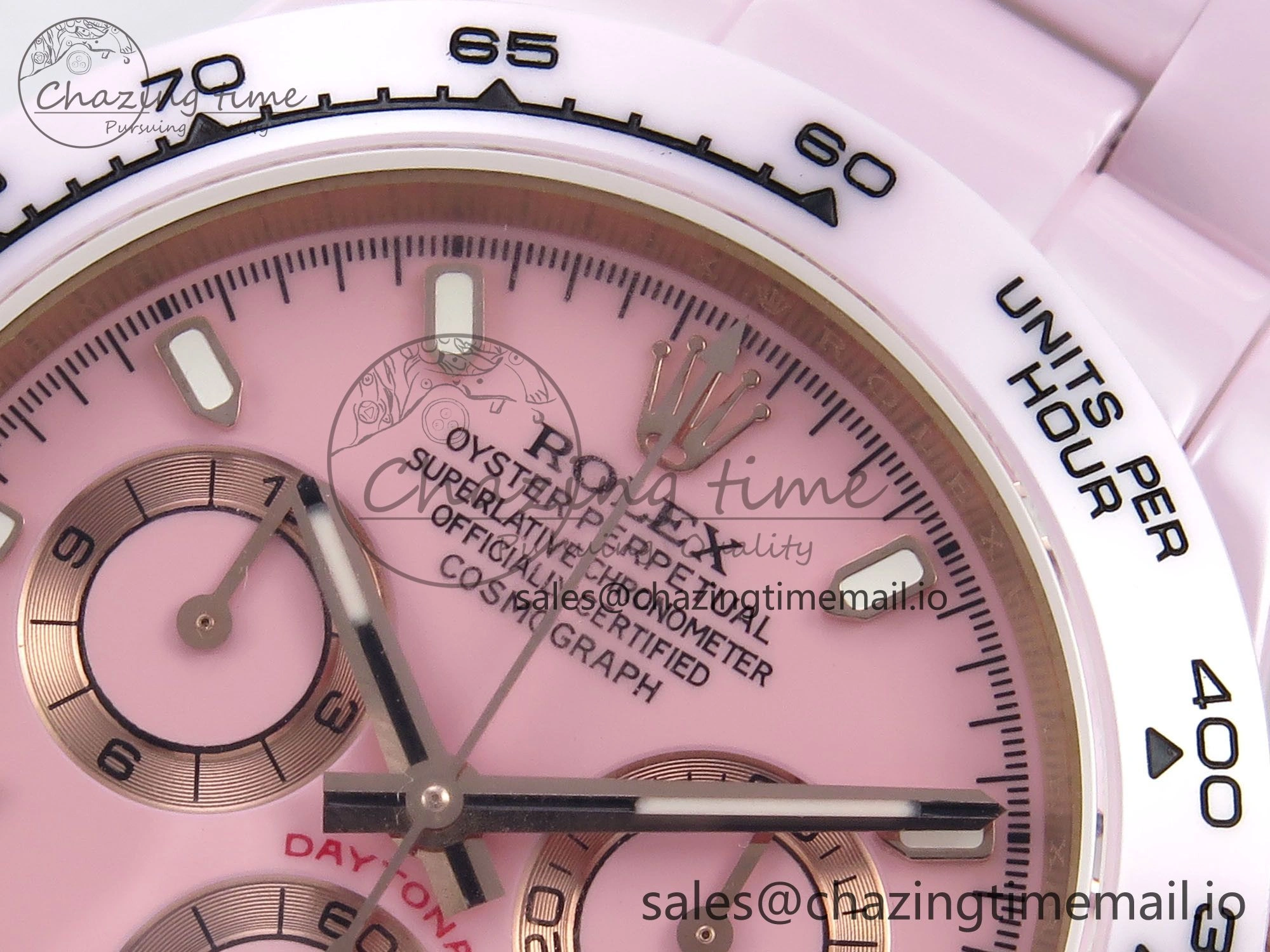 Daytona AET Pink Ceramic Case and Bracelet Pink Dial N6F Best Edition SA4130