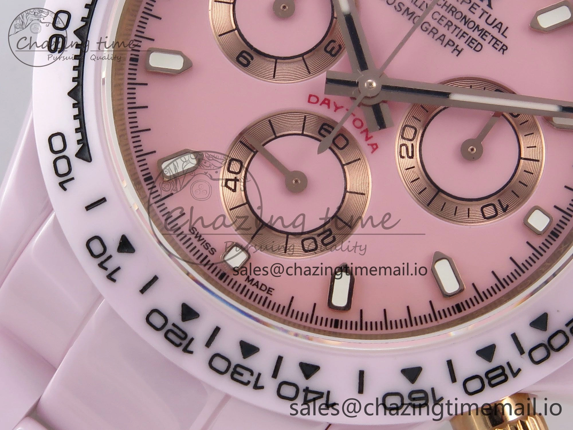 Daytona AET Pink Ceramic Case and Bracelet Pink Dial N6F Best Edition SA4130