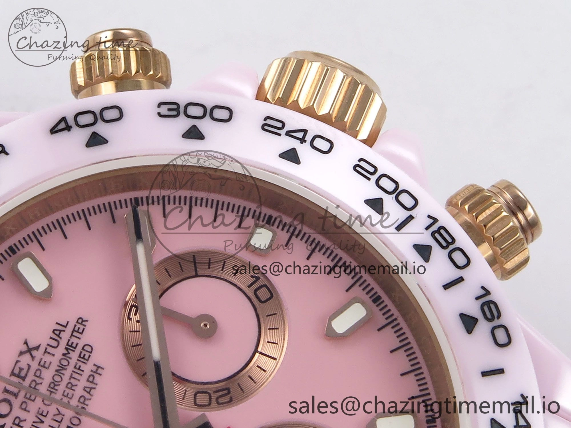 Daytona AET Pink Ceramic Case and Bracelet Pink Dial N6F Best Edition SA4130