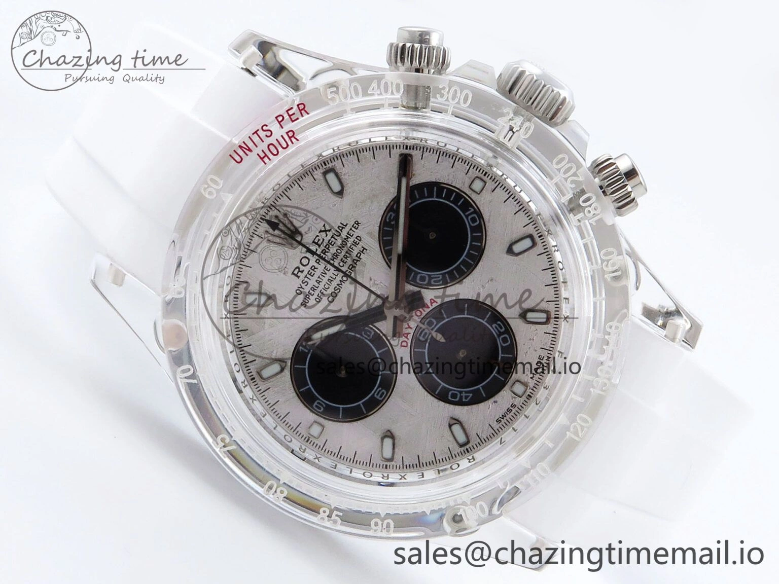 Daytona AET Remould N6F 1:1 Best Edition Meteorite Dial on White Rubber Strap SA4130
