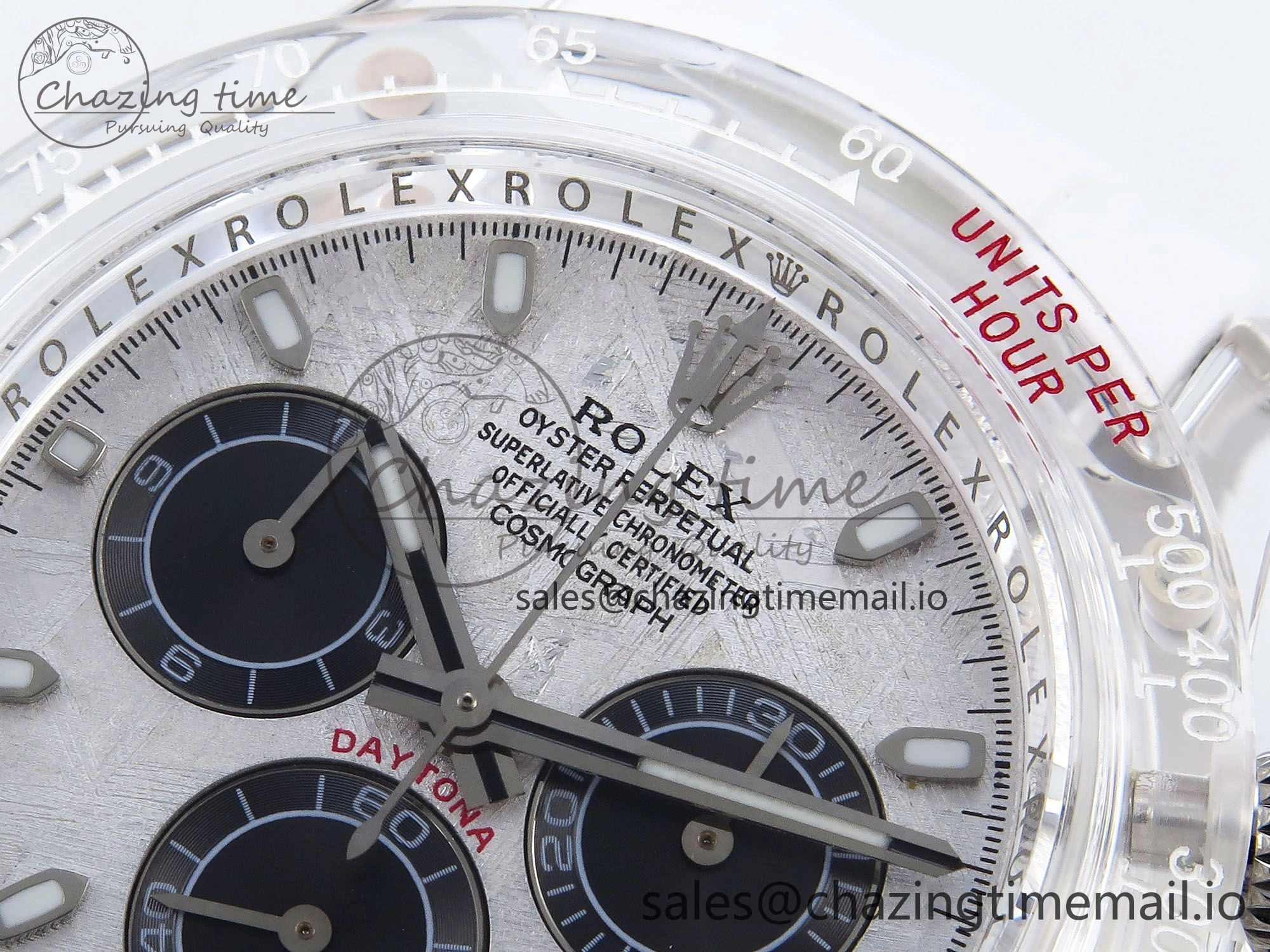 Daytona AET Remould N6F 1:1 Best Edition Meteorite Dial on White Rubber Strap SA4130