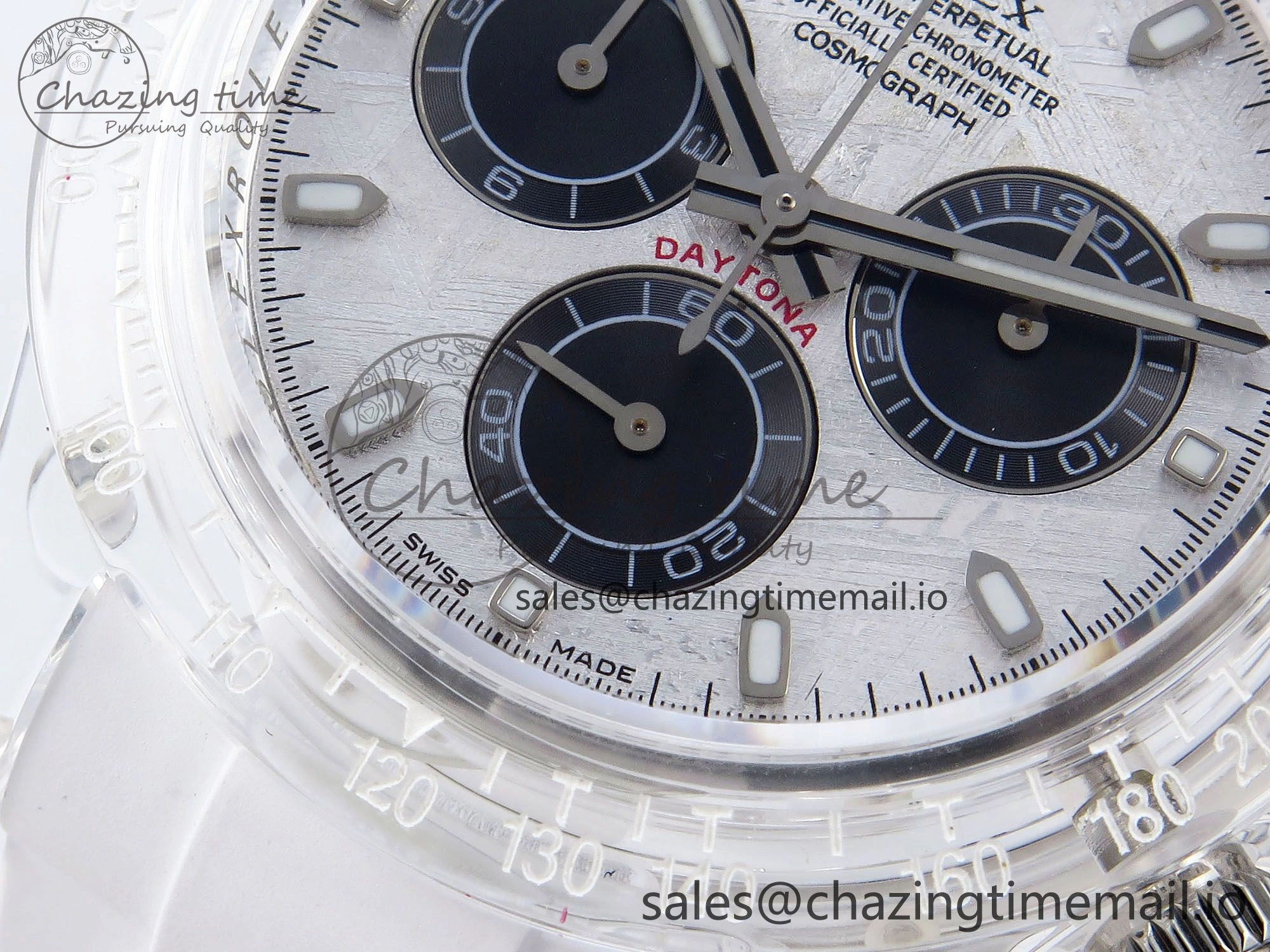 Daytona AET Remould N6F 1:1 Best Edition Meteorite Dial on White Rubber Strap SA4130