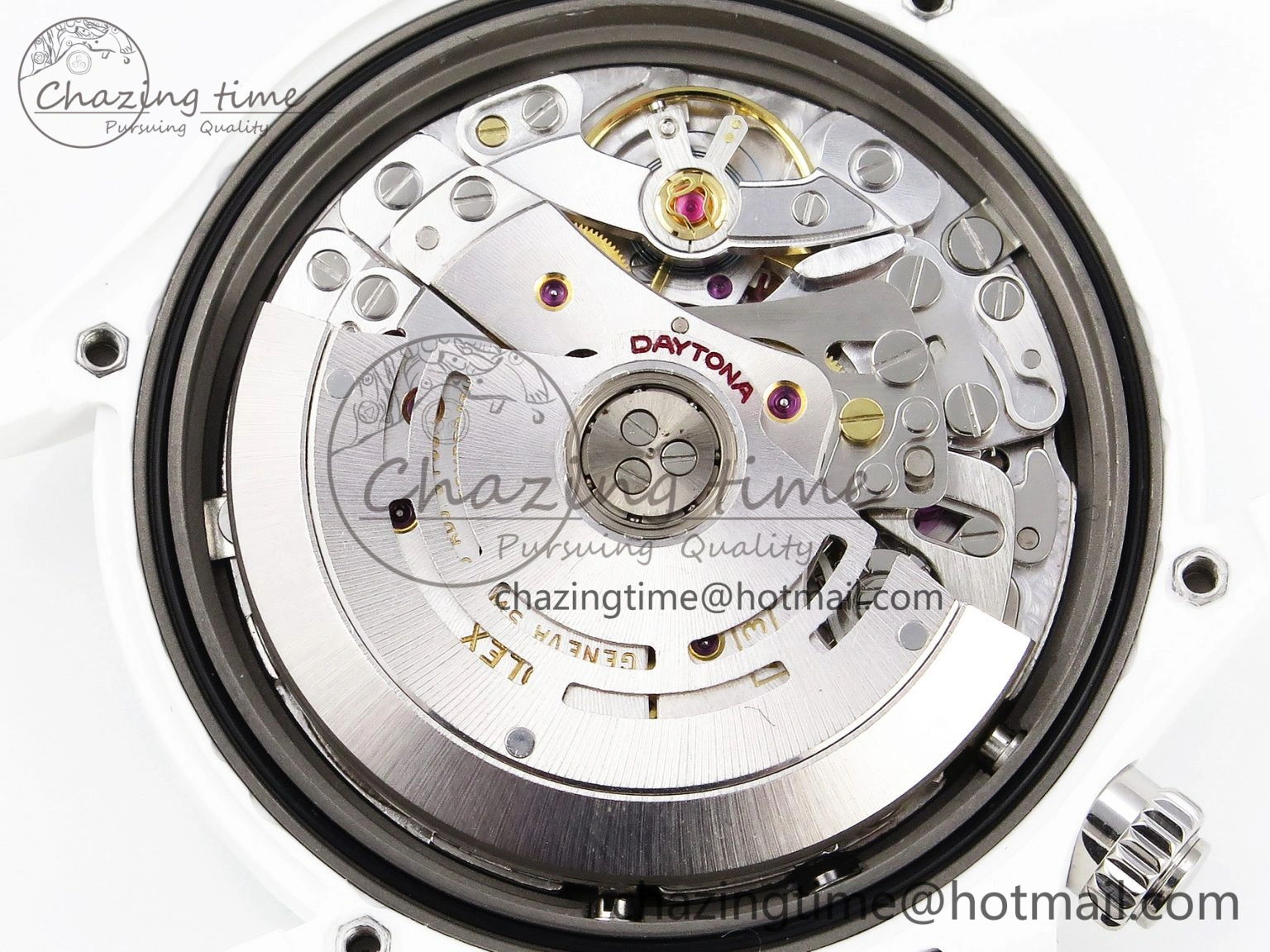 Daytona AET White Ceramic Case and Bracelet Avocado Green Dial SA4130 V2