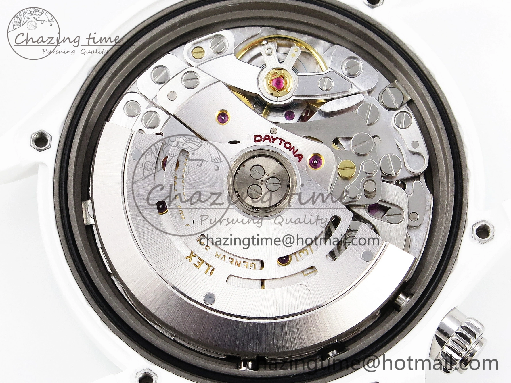 Daytona AET White Ceramic Case and Bracelet Avocado Green Dial SA4130 V2