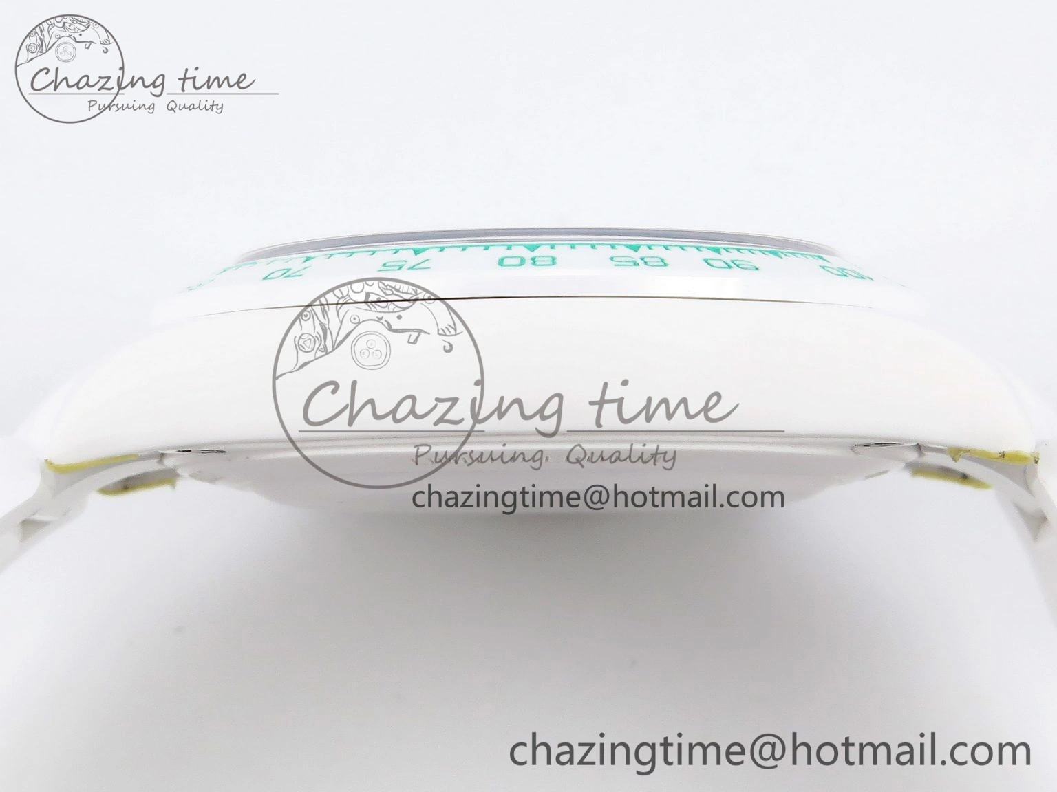 Daytona AET White Ceramic Case and Bracelet Avocado Green Dial SA4130 V2