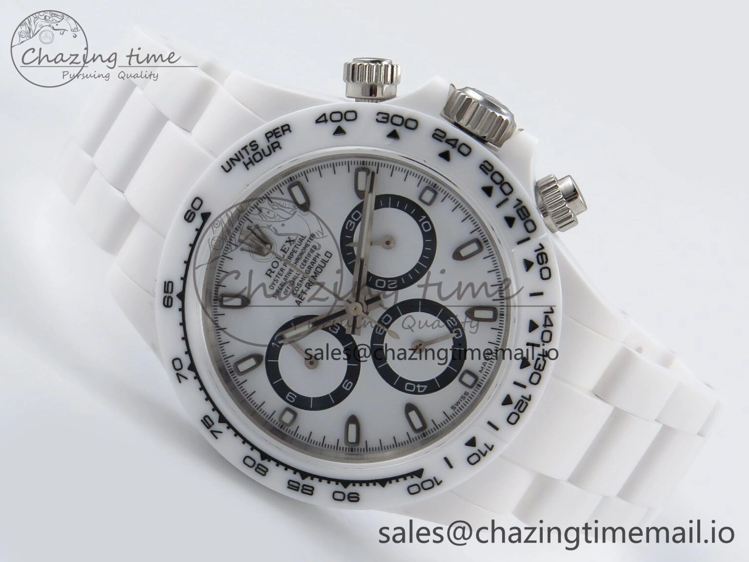 Daytona AET White Ceramic Case and Bracelet Black Dial N6F Best Edition SA4130
